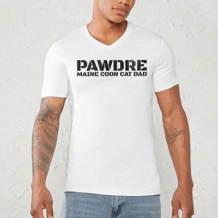 PAWDRE Maine Coon Cat Dad Feline Father Cat Dad Men's V-Neck T-Shirt
