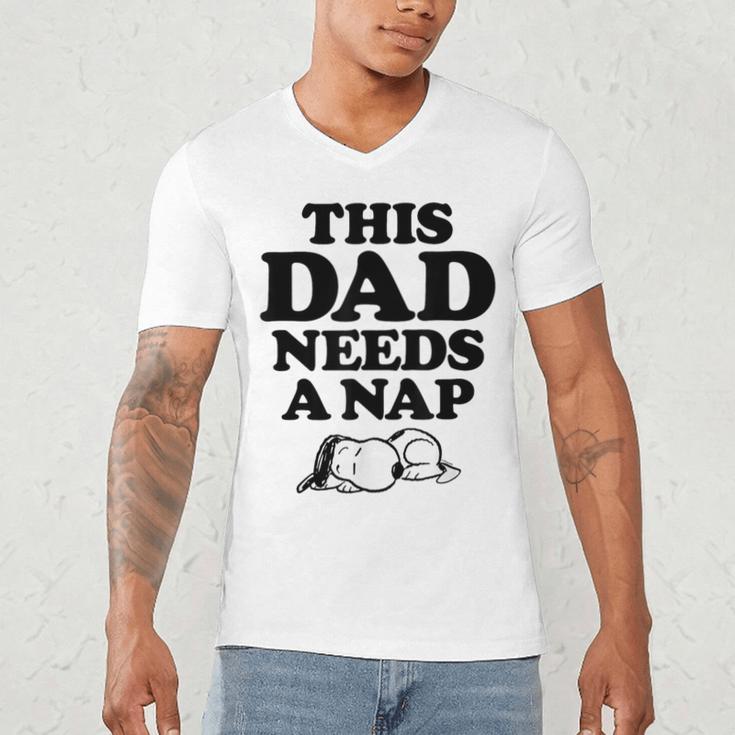 Peanuts This Dad Needs A Nap Men's V-Neck T-Shirt