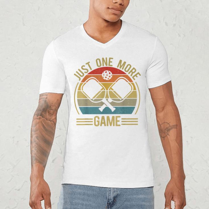 Pickleball-Shirt Just One More Game Dad Mom Women Men Men's V-Neck T-Shirt Pickleball-Shirt Just One More Game Dad Mom Women Men Men's V-Neck T-Shirt