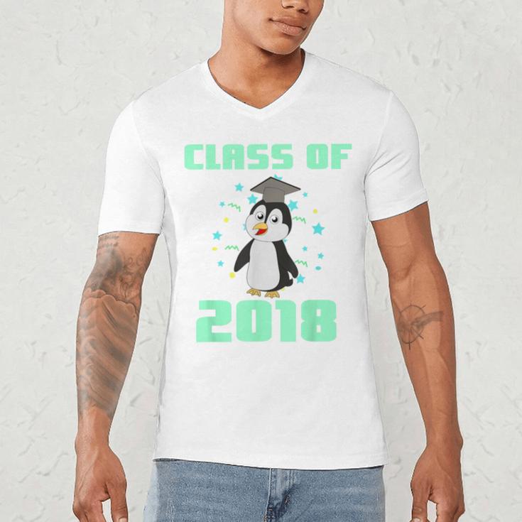 Pinguin Class 2018 Shirt Graduation Kids Graduate Men's V-Neck T-Shirt