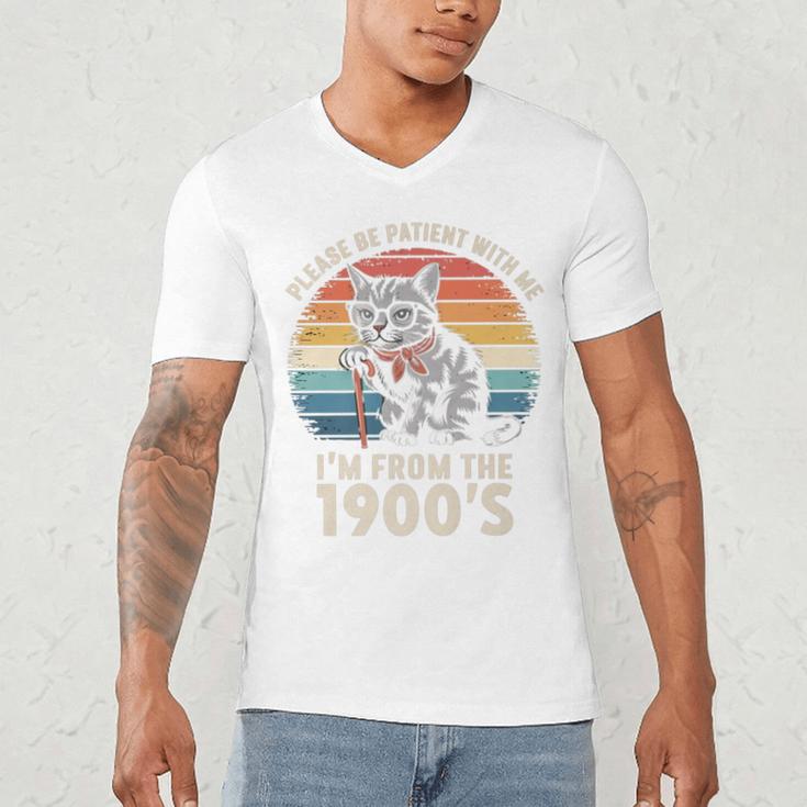 Please Be Patient With Me I'm From The 1900s Cat Premium Men's V-Neck T-Shirt