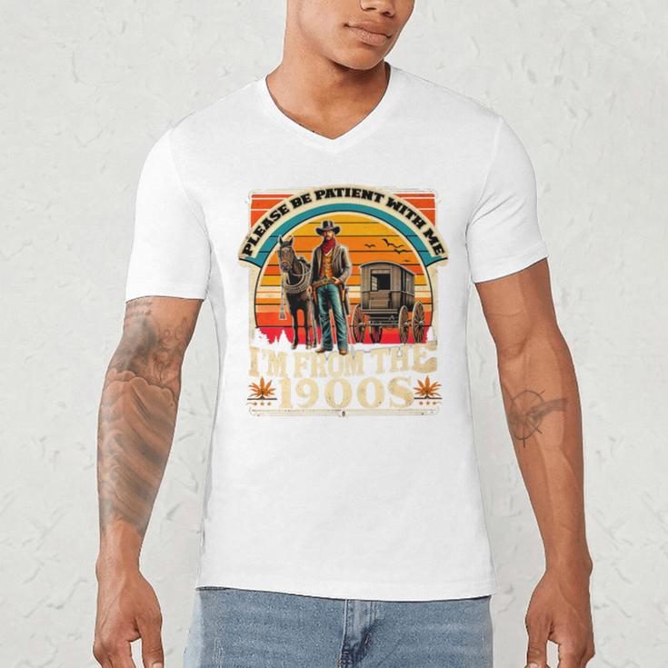 Please Be Patient With Me I'm From The 1900s Cowboy Premium Men's V-Neck T-Shirt