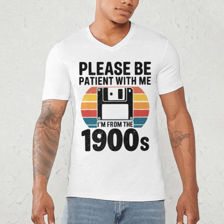 Please Be Patient With Me I'm From The 1900s Floppy Disk Premium Men's V-Neck T-Shirt Please Be Patient With Me I'm From The 1900s Floppy Disk Premium Men's V-Neck T-Shirt