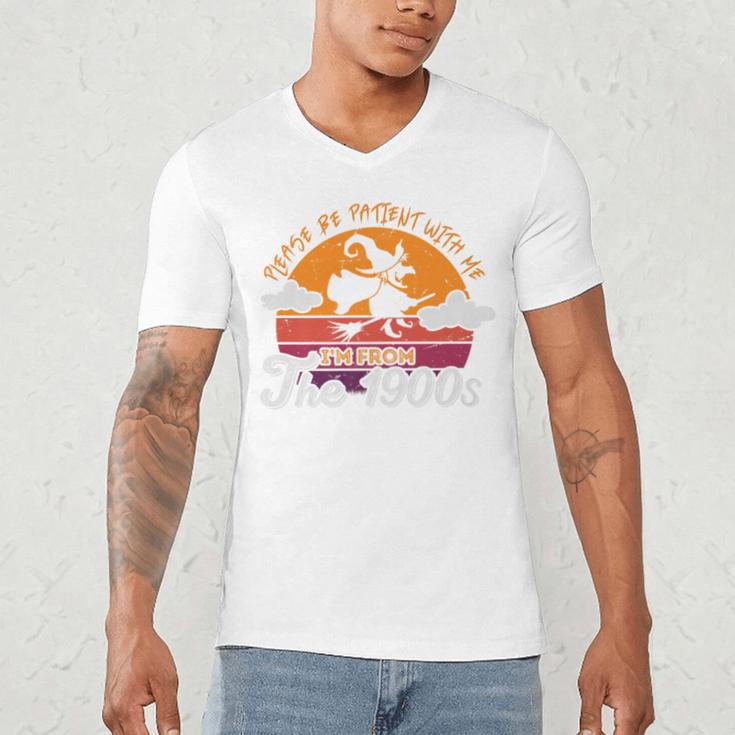 Please Be Patient With Me I'm From The 1900s Halloween Premium Men's V-Neck T-Shirt Please Be Patient With Me I'm From The 1900s Halloween Premium Men's V-Neck T-Shirt