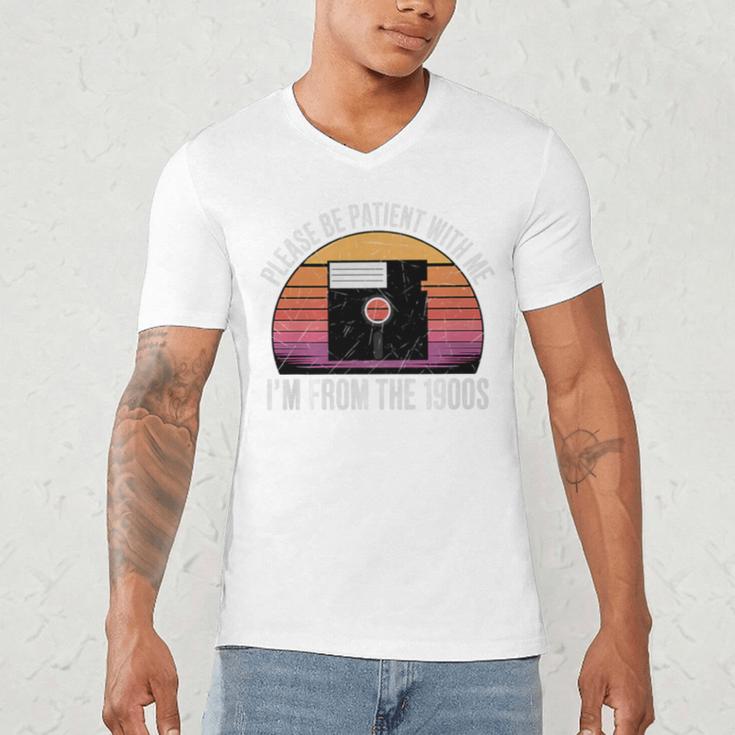Please Be Patient With Me I'm From The 1900s PC Floppy Disk Premium Tri-Blend Men's V-Neck T-Shirt