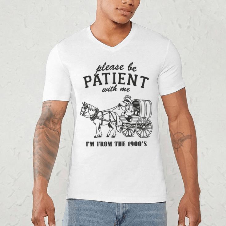 Please Be Patient I'm From The 1900s Raccoon Lover Premium Men's V-Neck T-Shirt