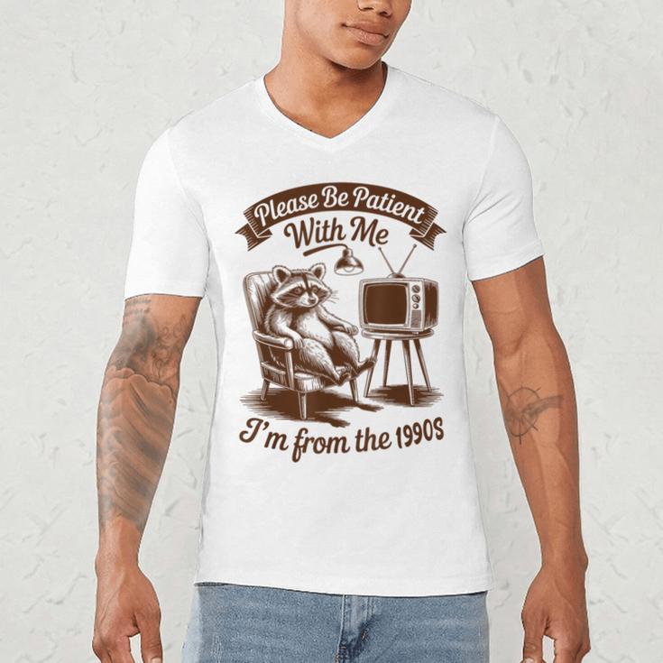 Please Be Patient With Me I'm From The 1900s Raccoon Vintage Men's V-Neck T-Shirt