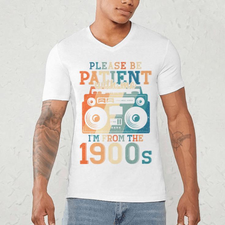 Please Be Patient With Me I'm From The 1900s Retro 90s Dad Premium Men's V-Neck T-Shirt