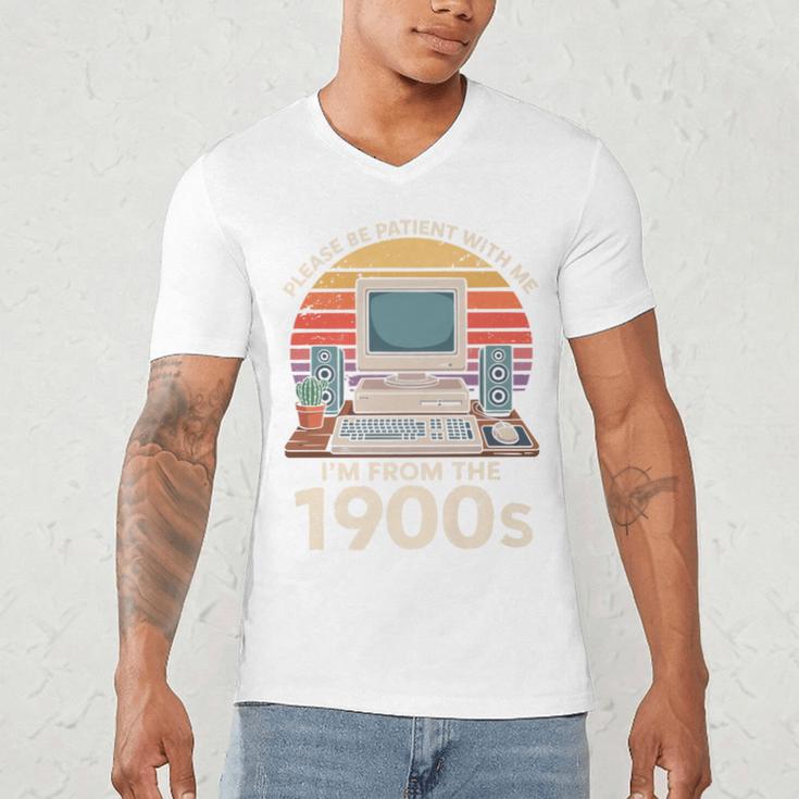 Please Be Patient I'm From The 1900s Retro Computer Geek PC Premium Men's V-Neck T-Shirt