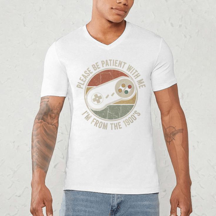Please Be Patient With Me I'm From The 1900s Retro Gamer Premium Tri-Blend Men's V-Neck T-Shirt