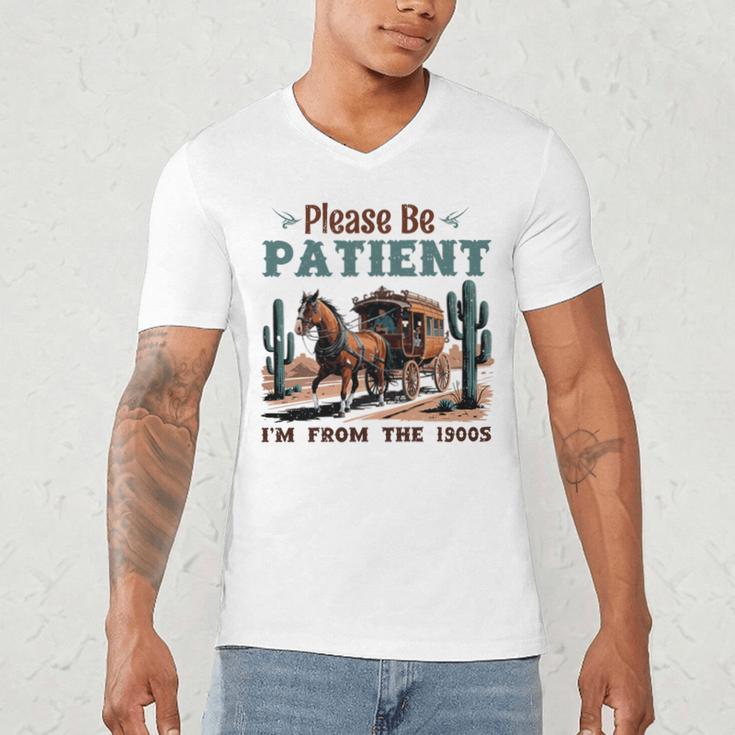Please Be Patient I'm From The 1900s Stagecoach Western Vint Premium Tri-Blend Men's V-Neck T-Shirt