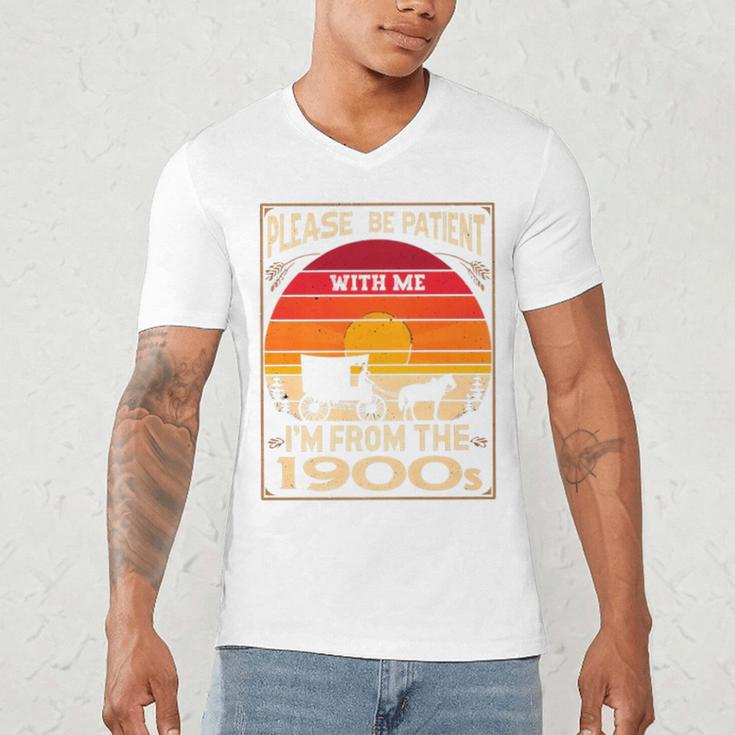 Please Be Patient I'm From The 1900s Sunset Vintage Wagon Premium Men's V-Neck T-Shirt Please Be Patient I'm From The 1900s Sunset Vintage Wagon Premium Men's V-Neck T-Shirt