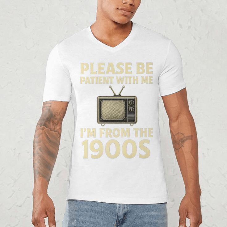 Please Be Patient With Me I'm From The 1900s Television Set Premium Men's V-Neck T-Shirt Please Be Patient With Me I'm From The 1900s Television Set Premium Men's V-Neck T-Shirt