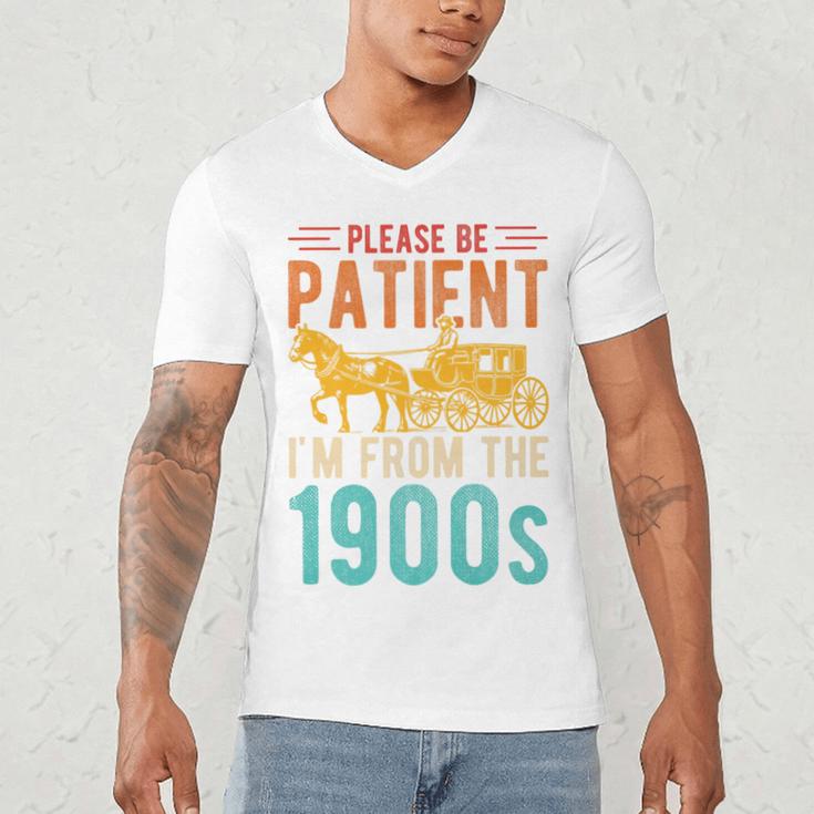PLEASE BE PATIENT I'M FROM THE 1900s Vintage 1900s 90s Premium Men's V-Neck T-Shirt