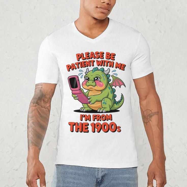 Please Be Patient I'm From The 1900s Vintage Men Women Premium Tri-Blend Men's V-Neck T-Shirt