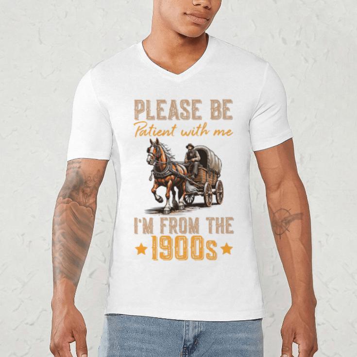 Please Be Patient With Mee I'm From The 1900s Minimalist Premium Men's V-Neck T-Shirt Please Be Patient With Mee I'm From The 1900s Minimalist Premium Men's V-Neck T-Shirt