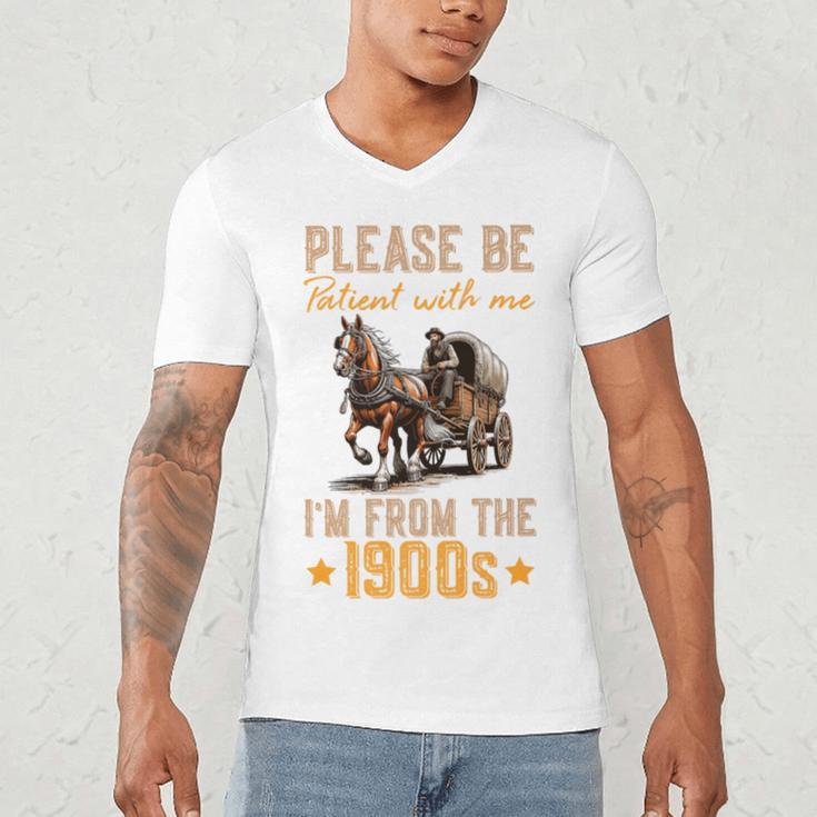 Please Be Patient With Mee I'm From The 1900s Premium Men's V-Neck T-Shirt
