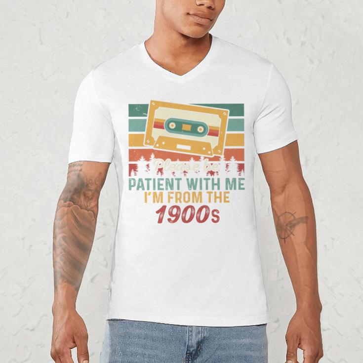 Please Be Patient-With Me I'm From The 1900s Retro Music Premium Men's V-Neck T-Shirt