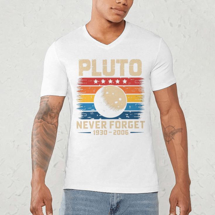 Pluto Never Forget Space Nostalgia Astronomy Humor Premium Tri-Blend Men's V-Neck T-Shirt Pluto Never Forget Space Nostalgia Astronomy Humor Premium Tri-Blend Men's V-Neck T-Shirt