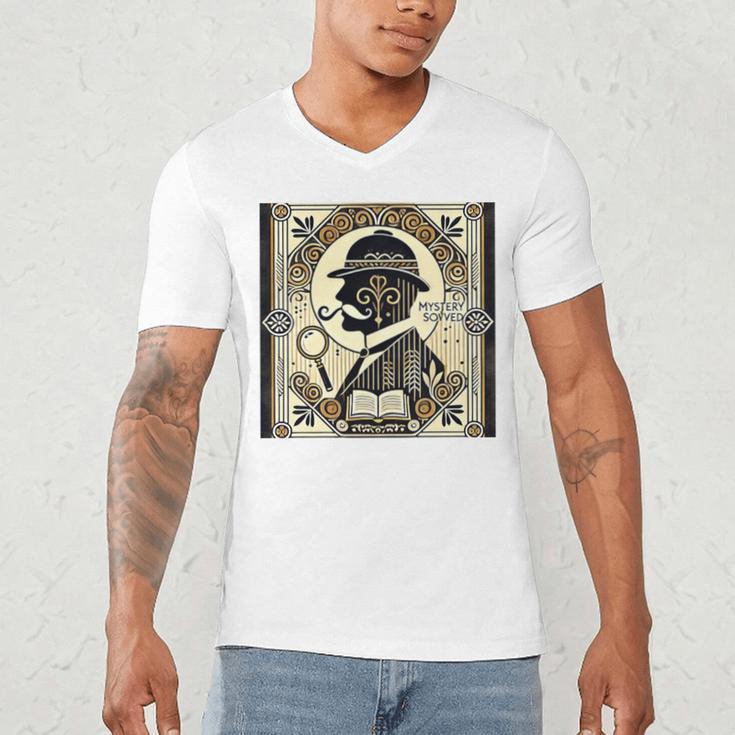 Poirot Mystery Books Vintage Detective Premium Tri-Blend Men's V-Neck T-Shirt Poirot Mystery Books Vintage Detective Premium Tri-Blend Men's V-Neck T-Shirt