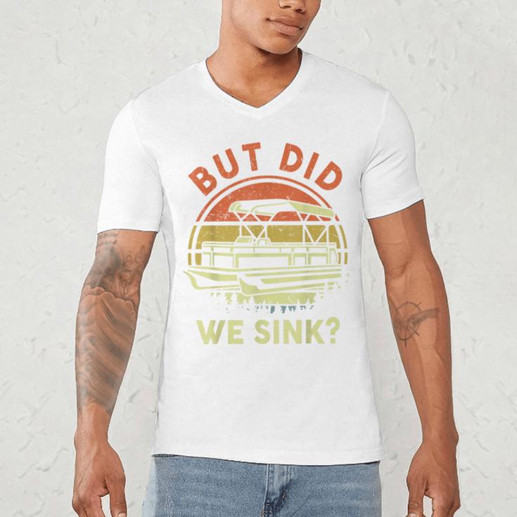 Pontoon Boat Captain But Did We Sink Dad Papa Men Men's V-Neck T-Shirt Pontoon Boat Captain But Did We Sink Dad Papa Men Men's V-Neck T-Shirt