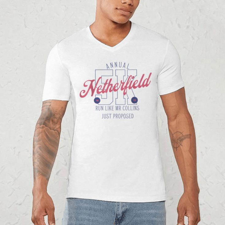Pride And Prejudice Run Like Mr Collins Just Proposed Book Men's V-Neck T-Shirt Pride And Prejudice Run Like Mr Collins Just Proposed Book Men's V-Neck T-Shirt