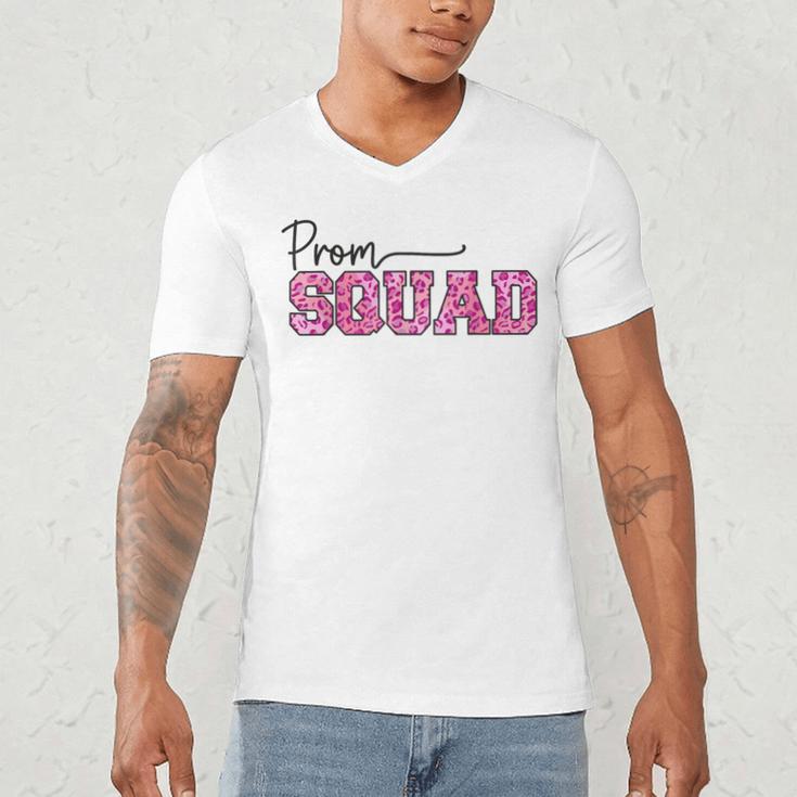 Prom Squad Prom Graduation Class Of 2024 Leopard Matching Men's V-Neck T-Shirt