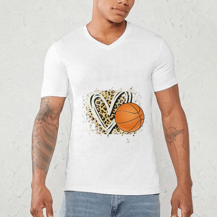 Proud Aunt Of A 2026 Senior Basketball Graduation Leopard Premium Tri-Blend Men's V-Neck T-Shirt