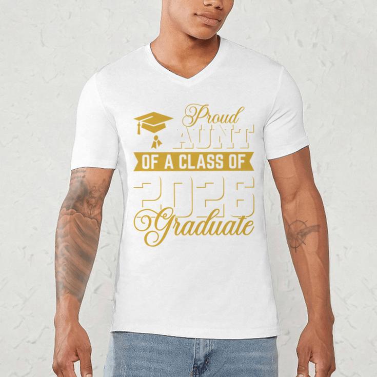 Proud Aunt Of A Class Of 2026 Graduate Senior Graduation 26 Men's V-Neck T-Shirt