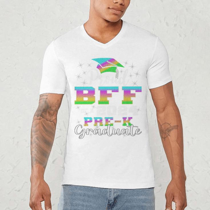 Proud Bff Of PreK School Graduate 2024 Graduation Bff Premium Men's V-Neck T-Shirt