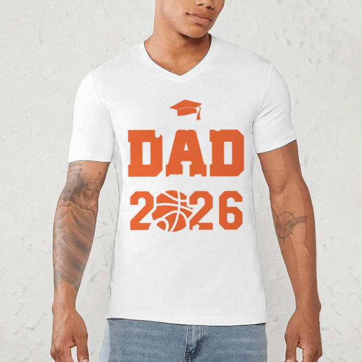 Proud Dad Of A 2026 Senior Basketball Graduation Family Men's V-Neck T-Shirt