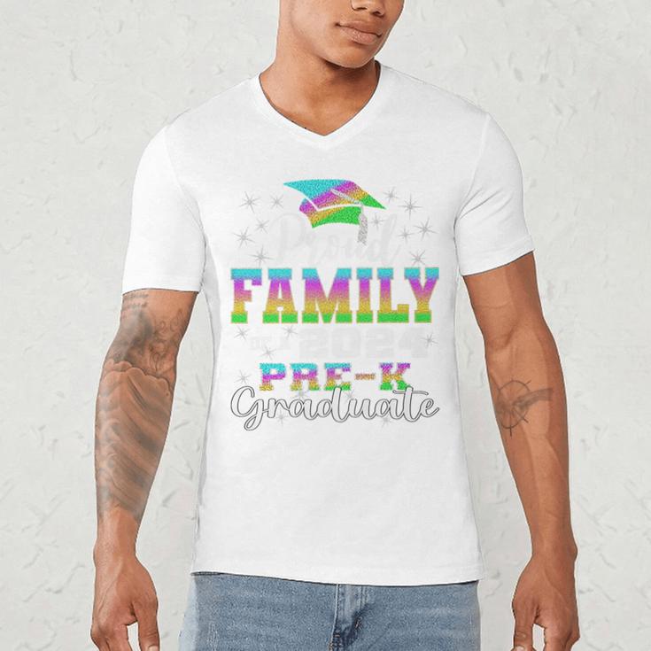 Proud Family Of PreK School Graduate 2024 Graduation Family Premium Men's V-Neck T-Shirt