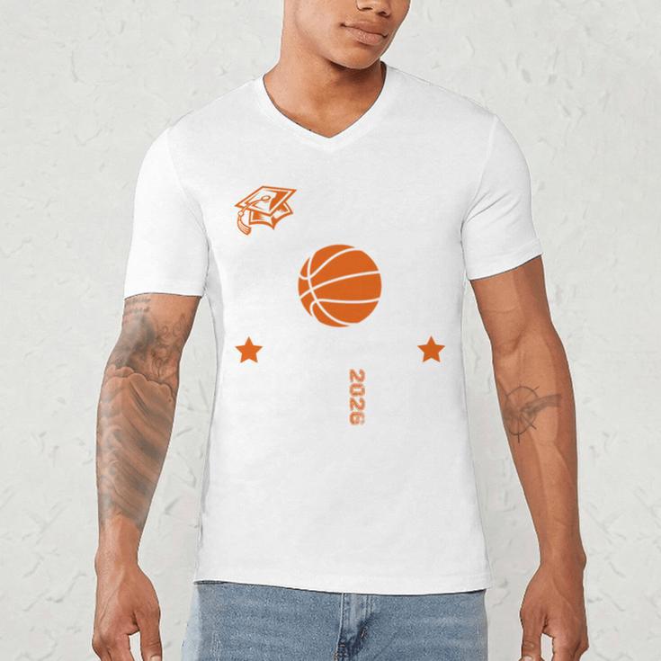 Proud Mom Of a Basketball Senior Class Of 2026 Graduation Men's V-Neck T-Shirt