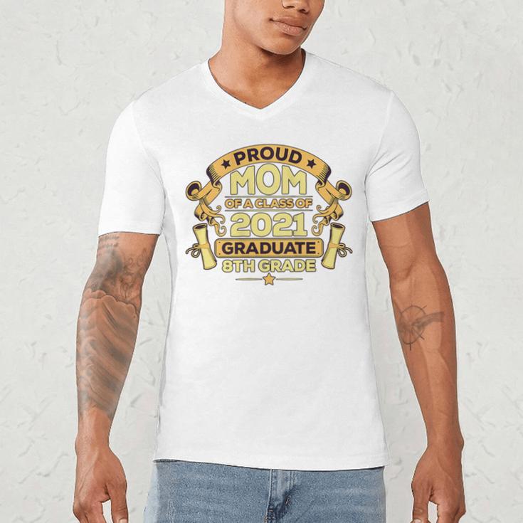 Proud Mom Graduation Of 8th Grade Graduate Men's V-Neck T-Shirt