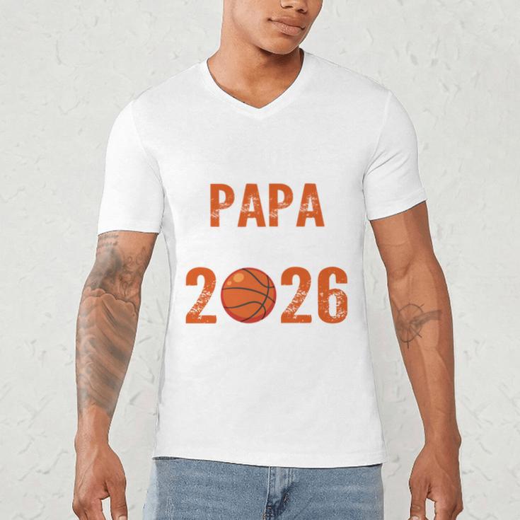 Proud PAPA Of 2026 Senior Basketball Student Graduation Men's V-Neck T-Shirt