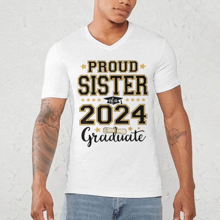 Proud Sister Of A 2024 Graduate Senior Graduation Men's V-Neck T-Shirt