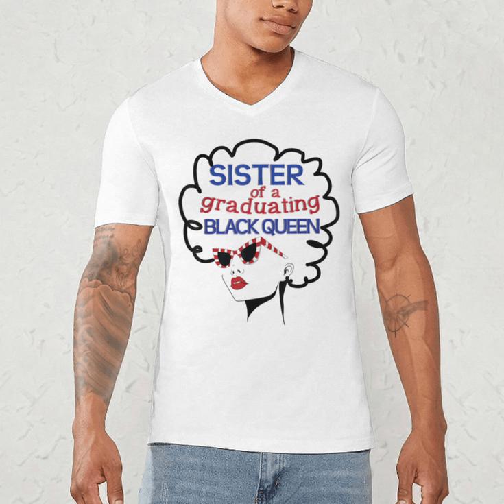 Proud Sister Queen Graduation Shirt African American Men's V-Neck T-Shirt