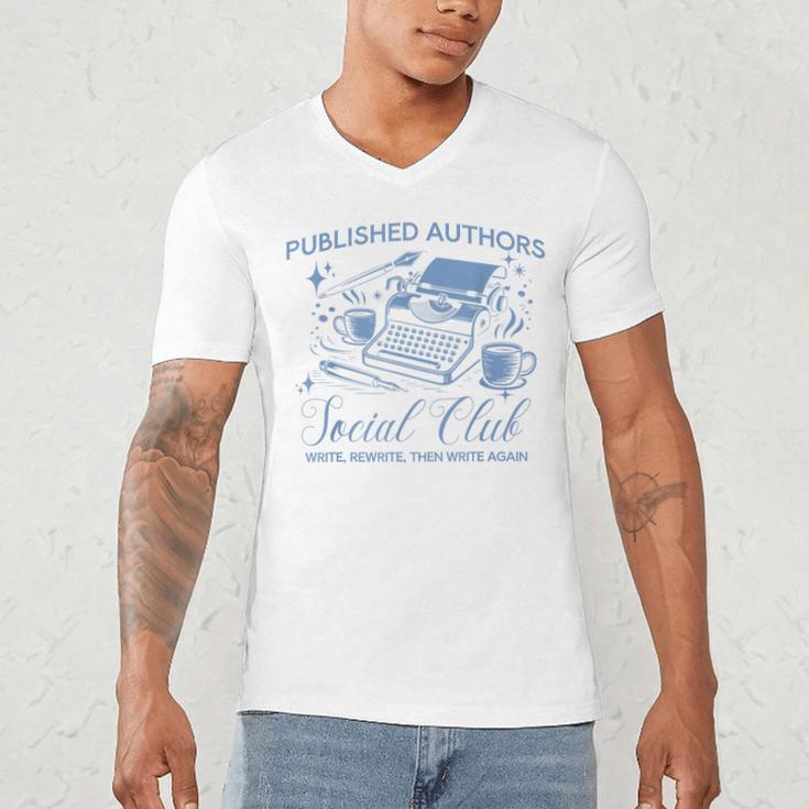 Published Authors Social Club Women Vintage Poet Book Writer Men's V-Neck T-Shirt