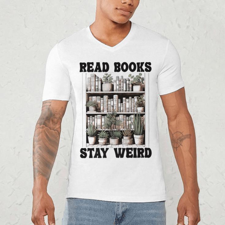 Read Books Stay Weird Book Lover Joke Introvert Reading Premium Men's V-Neck T-Shirt Read Books Stay Weird Book Lover Joke Introvert Reading Premium Men's V-Neck T-Shirt