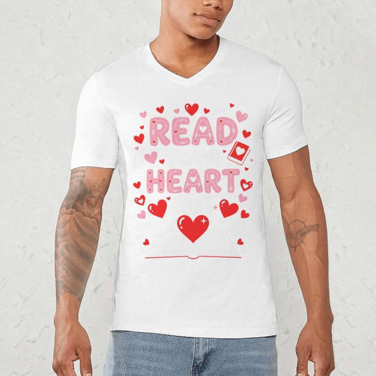 Read Your Heart Out Valentine Reading Book Lover Teacher Premium Tri-Blend Men's V-Neck T-Shirt