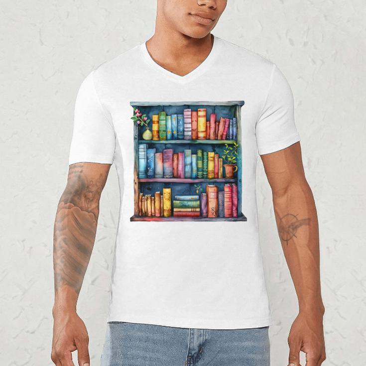Reading And Bookcase Magic Book Premium Men's V-Neck T-Shirt