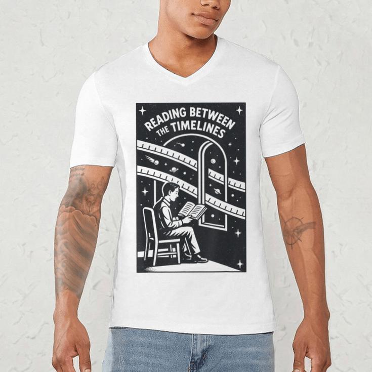 Reading Between The Timelines Time Travel Books Men's V-Neck T-Shirt