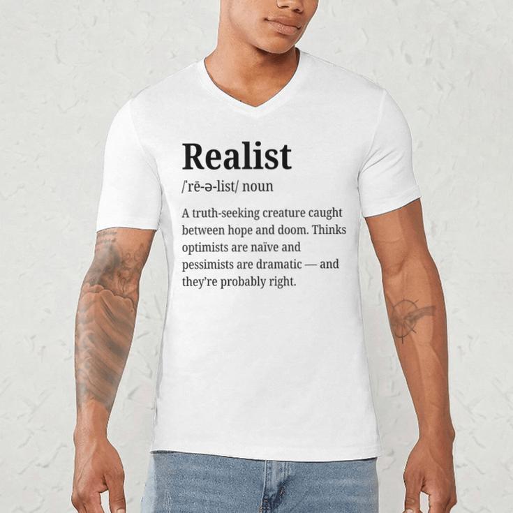 Realist Definition For Introverts Honest Personality Men's V-Neck T-Shirt Realist Definition For Introverts Honest Personality Men's V-Neck T-Shirt