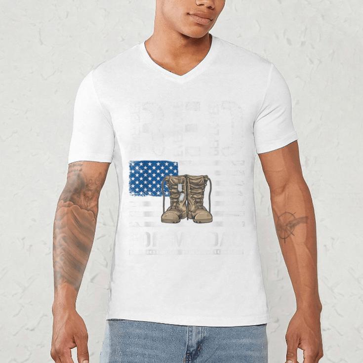 RED Friday For My Dad Military Veteran Deployed Men's V-Neck T-Shirt
