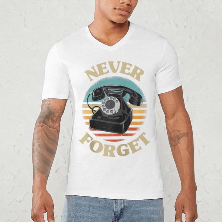 Retro Phone Never Forget Nostalgia Vintage Raglan Baseball Tee Men's V-Neck T-Shirt Retro Phone Never Forget Nostalgia Vintage Raglan Baseball Tee Men's V-Neck T-Shirt