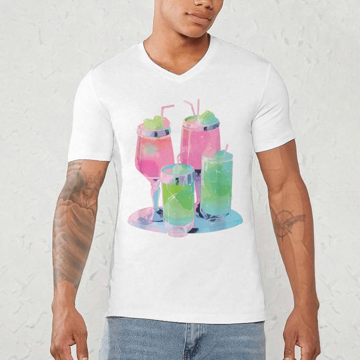 Retro Soft Drinks 80s 90s Nostalgia Cute Anime Aesthetic Tee Men's V-Neck T-Shirt Retro Soft Drinks 80s 90s Nostalgia Cute Anime Aesthetic Tee Men's V-Neck T-Shirt