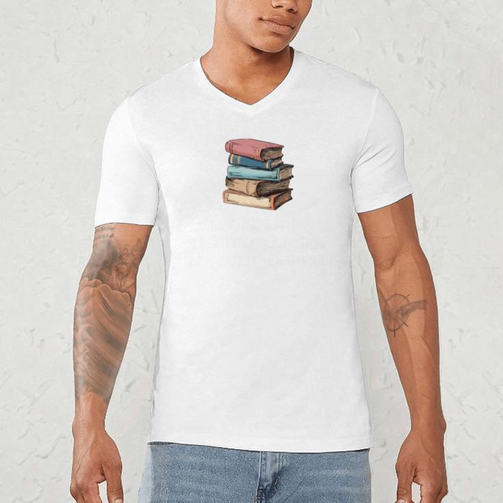 Retro Sometimes I Think I Read Too Much For Book Lover Men's V-Neck T-Shirt