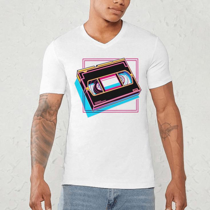 Retro VHS Vaporwave Video Cassette Nostalgia Geek Chic Premium Tri-Blend Men's V-Neck T-Shirt Retro VHS Vaporwave Video Cassette Nostalgia Geek Chic Premium Tri-Blend Men's V-Neck T-Shirt