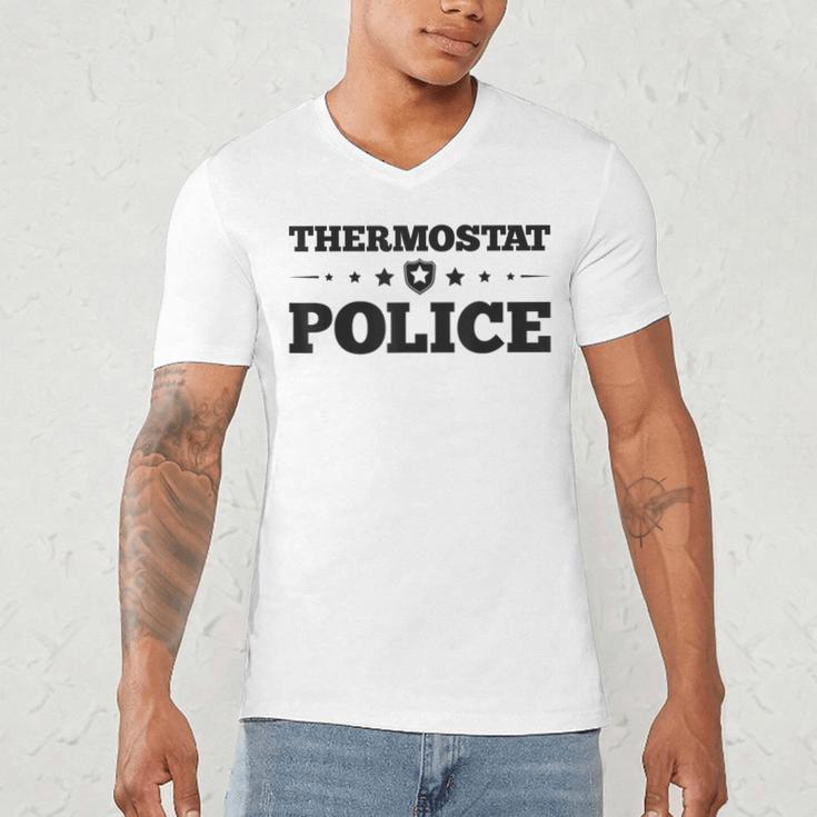 Thermostat Police Fun Dad Fathers Day Men's V-Neck T-Shirt Thermostat Police Fun Dad Fathers Day Men's V-Neck T-Shirt