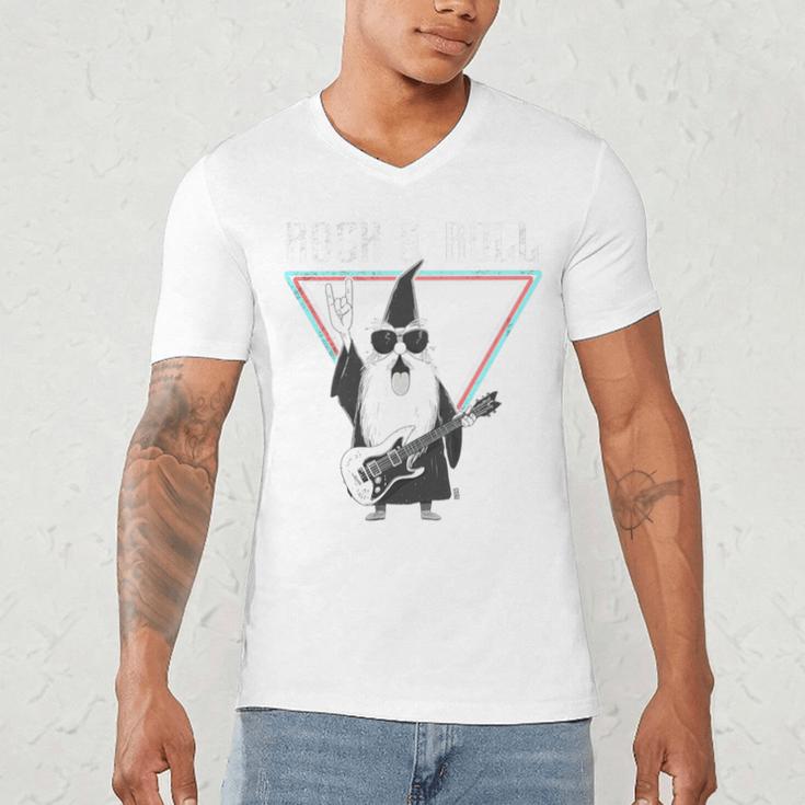 Rock & Roll Wizard Music Nostalgia Premium Tri-Blend Men's V-Neck T-Shirt